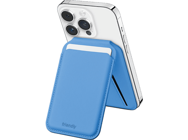 Tarjetero para móvil - Friendly License FRTAR012, TPU y Adhesivo 3M, Soporte, Azul Ultramar