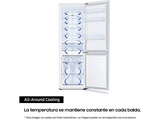 Frigorífico combi - Samsung SMART AI RB34C600CWW/EF, No Frost, 185.3 cm, 344l, All Around Cooling, WiFi, Blanco