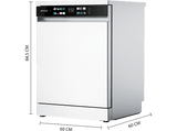 Lavavajillas - Cecotec Bolero Aguazero 6210 D, 15 cubiertos, 14 programas, 60 cm, Tercera bandeja, Pantalla FullColor XXL, Dual Zone Wash, White