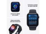Apple Watch SE 3 (2026), GPS, 44 mm, Caja de aluminio Medianoche, Correa deportiva Azul marino, Talla S/M, Siri AI