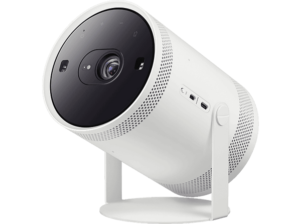 Proyector - Samsung The Freestyle SP-LFF3CLAXXXE, Full-HD, Smart TV hasta 100", Diseño 360º, Calibración Automática, Blanco