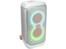 Altavoz de gran potencia - JBL PartyBox Stage 320, Portátil para fiestas, Asa telescópica y ruedas, BT, Resistente salpicaduras, Aut 18h, 240W, Blanco