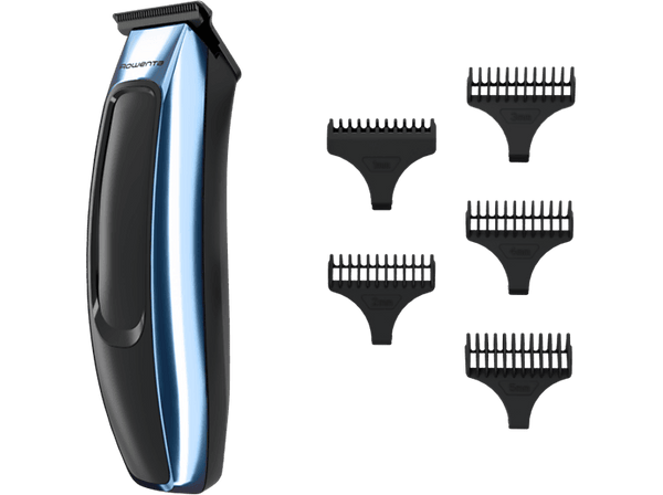 Barbero - Rowenta TN1851, 90 min, Cuchillas DLC con recubrimiento de carbono tipo diamante, Negro y azul