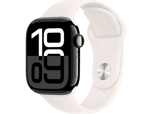 Apple Watch Series 10 (2024), GPS + Cellular, 42 mm, Gesto de doble toque, Caja de aluminio Oro rosa, Correa deportiva Rosa rubor, Talla M/L