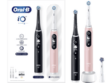Cepillo eléctrico - Oral-B iO 6 Dúo, 2 Mangos De Alta Gama, Pantalla, 3 Cabezales de Recambio, Tecnología Braun, Negro y Rosa
