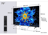 TV QD-Mini LED 75 - TCL 75P8L, UHD 4K, TCL AiPQ Pro Processor, Smart TV, DVB-T2, Negro