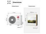 Aire acondicionado Split 1 x 1 - LG GALLERY09TV, 2236 fg/h, Wi-Fi, Gold Fin™, Freeze Cleaning, Blanco