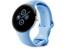 Smartwatch - Google Pixel Watch 2, 41 mm AMOLED, GPS, Android, Caja aluminio plata pulida, Correa deportiva azul celeste