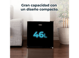 Frigorífico una puerta - Cecotec GrandCooler 20000 SilentCompress Black E, Funcionamiento cíclico, Capacidad de 46L, Puerta reversible, Clase E, Black