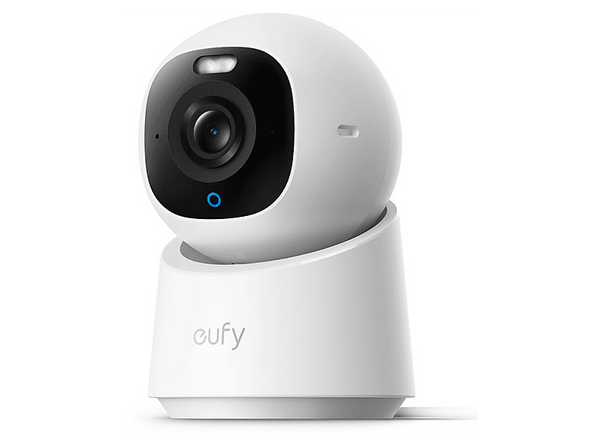 Cámara de vigilancia IP - Eufy E30, 4K, Función de visión nocturna, Vista Panorámica, 360º, Blanco