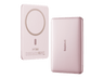Powerbank - Baseus PicoGo AM41 Ultra-fina, 5000 mAh, 20W, Carga magnética, Con cable Tipo C 60W, Carga Pass-Through, Carga rápida, Rosa Nebula