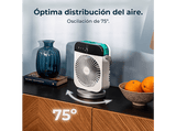Ventilador de sobremesa - Cecotec EnergySilence 600 DeskChill Smart Rotate Ice, 300 ml, 4 velocidades, Oscilación, AutoOff, Blanco