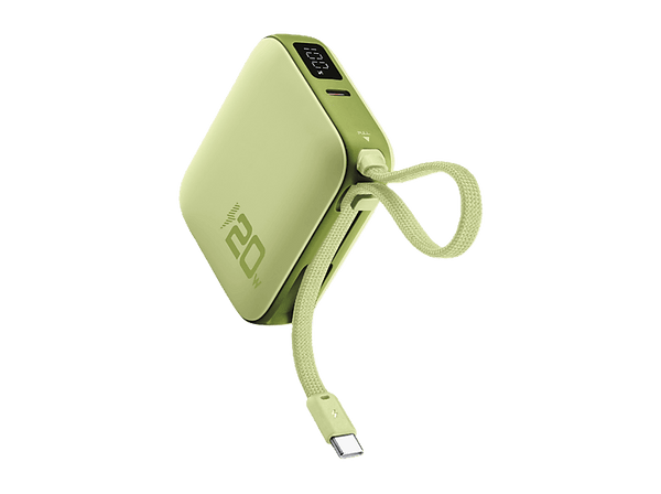Powerbank - CellularLine Pocket, 10000 mAh, Carga rápida, 20 W, Hasta 72h de carga, USB C, Verde