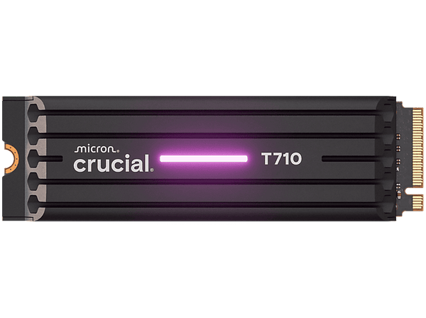 Disco duro SSD interno 1TB - Crucial T710, Tecnología Gen5, DirectStorage, NVMe 2280 M.2, Negro