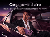 Powerbank - Baseus Picogo Air AM71, 5000 mAh, 22,5W, Carga inalámbrica 15W, USB-C, Ultrafina, Certificado CCC, Dark Cherry