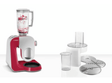 Robot amasador - Bosch MUM58720, 1000W de potencia, múltiples accesorios, rojo