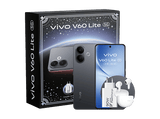 Móvil - vivo V60 Lite, Negro, 256GB, 8GB RAM, 6.77 AMOLED de120Hz, Dimensity 7360-Turbo, 6500 mAh, Incluye Cargador y Auriculares