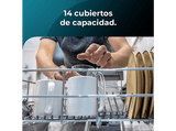 Lavavajillas - Cecotec Bolero Aguazero 6200 Inox D, 14 servicios, 6 programas, 60 cm, Electronic Aqua Stop, Turbo Dry+, Inox