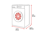 Lavadora carga frontal -  KOENIC KWM 12113 A-20 INV, 12 kg, 1400 rpm, 14 programas, Blanco