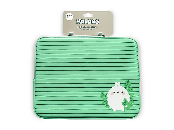 Funda portátil - Wondee MOLAP003, Compatible con PC hasta 12", Resistente, Cierre con Cremallera, Verde