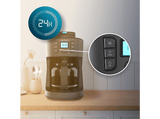 Cafetera de goteo - Cecotec Coffee 66 Grind & Drop, 12 tazas, 1086 W, Programable, Capacidad 1.8 L, Tecnología ExtremeAroma, Grey