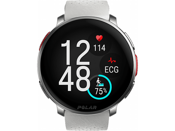 Reloj deportivo - Polar Vantage V3, Blanco, 22 mm, 1.39" AMOLED, GPS, EGC en la muñeca