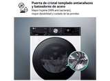Lavadora secadora - LG F4DR7510AGW, 10/6 kg, TurboWash™360°, Steam™, Autodosificador, Blanco
