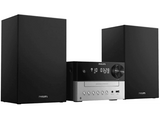 Microcadena - Philips TAM3205/12, 18 W, Bluetooth, USB, MP3, Woofer 3, Display LED, Negro/Plata