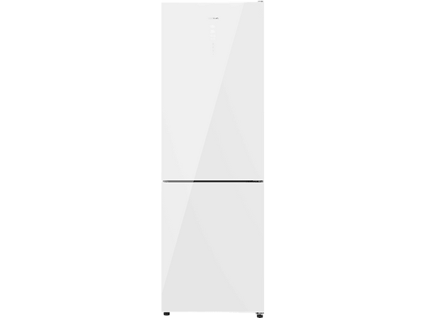 Frigorífico combi - Cecotec Bolero CoolMarket Combi 322 White Glass D, Total No Frost, 185 cm, 322 l, Inverter Plus, Puertas de cristal, White Glass
