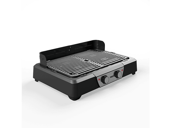 Barbacoa - Eléctrica, Princess 112254, 2000 W, 43x27 cm, 2 Zonas de Calentamiento, Negro