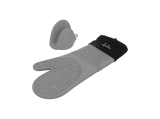 Guante de cocina - Jata HACC4524, Incluye Pinza de Silicona, Flexible, Antideslizante, De -40 a  230º C, Ambidiestro, Silicona