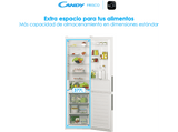 Frigorífico combi - Candy Fresco, CCE4T620EW, Total NoFrost Circle+, 200 cm, 377 l, Iluminación LED, Super freezing, Blanco