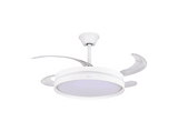 Ventilador de techo- Jata JVTE4242, 42 W, 6 Velocidades, Aspas retráctiles, Luz LED, Función Reverse, Blanco
