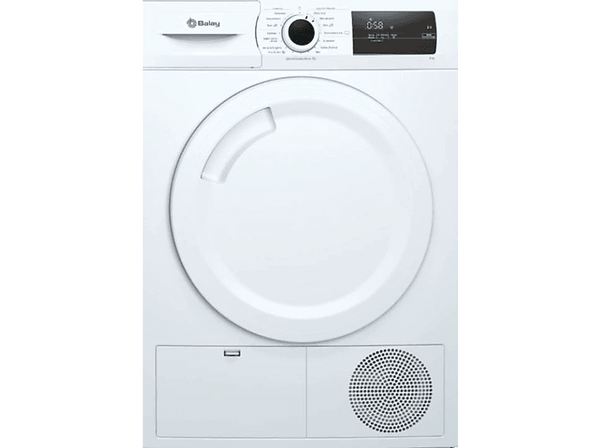 Secadora bomba de calor - Balay 3SB287B, 8 kg, 3 programas, Sensores de Secado y humedad, Blanco