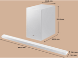 Barra de sonido - Samsung HW-S701D/ZF- ULTRASLIM, Bluetooth, Dolby Atmos inalámbrico, 250 W, SpaceFit Sound, Blanco