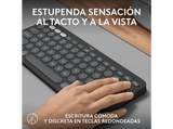 Teclado inalámbrico - Logitech K380S, Bluetooth-USB, Multidispositivo, Multisistema, Teclas programables, Teclas de accesos directos, Negro