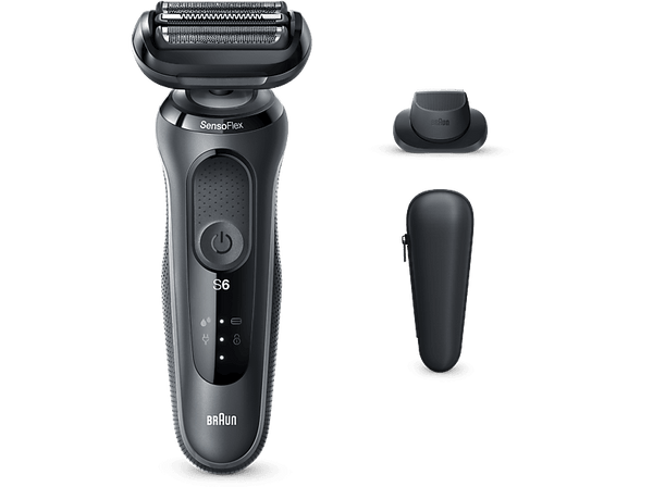 Afeitadora - Braun Series 6 60-N1200s, Recortadora de precisión, Eléctrica, Autonomía 50 min, Gris