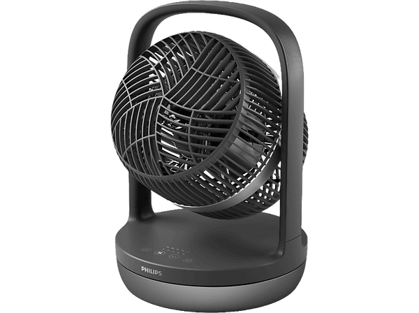 Ventilador de sobremesa - Philips CX3050/01,3 velocidades, 27 W, Máxima refrigeración, Ultrasilencioso, Temporizador, Negro