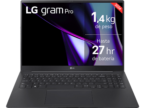 Portátil - LG 17Z90SP-E.AD88B, 17" WQXGA, Intel® Core™ Evo™ Ultra 7-155H, 32 GB RAM, 1 TB SSD, GeForce RTX™ 3050, W11H, Negro Obsidiana