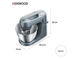Robot de cocina - Amasador de repostería Kenwood Go KZM35.000GY, 800 W, 4 l, 6 velocidades + Función Pulse, Azul Tormenta