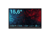 Monitor portátil - PEAQ PMO P150-FFK, 15.6 Full-HD, 60 Hz, 30 ms, IPS, LCD, G-sync Compatible, Altavoces Integrados, Negro