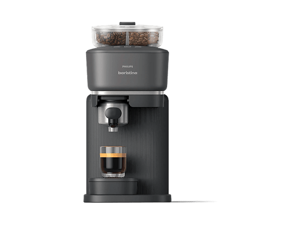 Cafetera express - Philips Baristina Variety BAR320/60, 16 Bar, 2 Compartimentos Grano, Molinillo Cerámico, Espresso y Lungo, 1,2 L, 3 Años Garantía