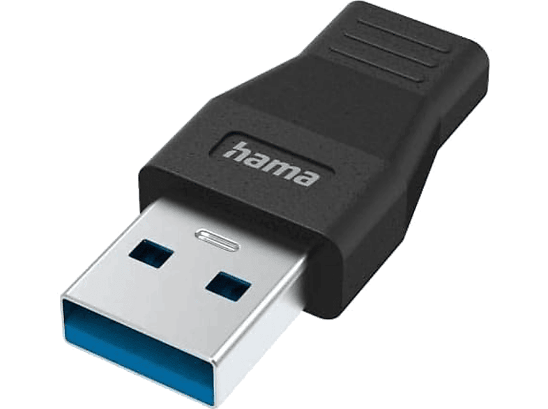 Adaptador - Hama 200354, USB-A a USB-C, USB 3.2 Gen1, 5 Gbit/s, Negro
