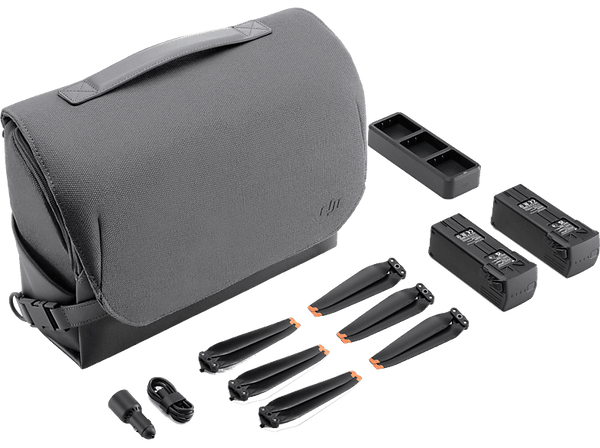 Accesorio dron - DJI Fly More Kit, Batería de vuelo inteligente, Centro de Carga, Cargador de coche, Hélices, Bolsa de transporte Gris y negro