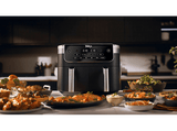 Freidora de aire - Ninja DualZone DZ801EU, 2 cestas, 7.6 l, 2470 W, 240 °C, 6 funciones de cocción, Gris