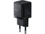 Cargador de pared - Baseus PALM, 20W, USB y Tipo-C, Kit con cable Tipo-C de 100 cm, Universal, Negro Cluster