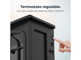 Chimenea eléctrica - Cecotec ReadyWarm 2000 Flames, 2000 W, 2 niveles, Termostato ajustable, Control de llamas, Black