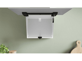 Campana decorativa - Bosch DWK67FN20, Serie 4, 4 velocidades, 431 m³/h, App Home Connect, Control Placa-Campana,60 cm, Cristal blanco