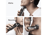 Afeitadora - Braun Afeitadora Eléctrica Series 6 62-S7650CC, Centro SmartCare, +2 Accesorios, 60 min autonomía, Afeitado en seco y en mojado, Plata