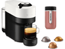 Cafetera de cápsulas - Krups Vertuo Pop, Incluye Travel Mug, 0.56l, 1500W, 4 tipos de Café, Blanco